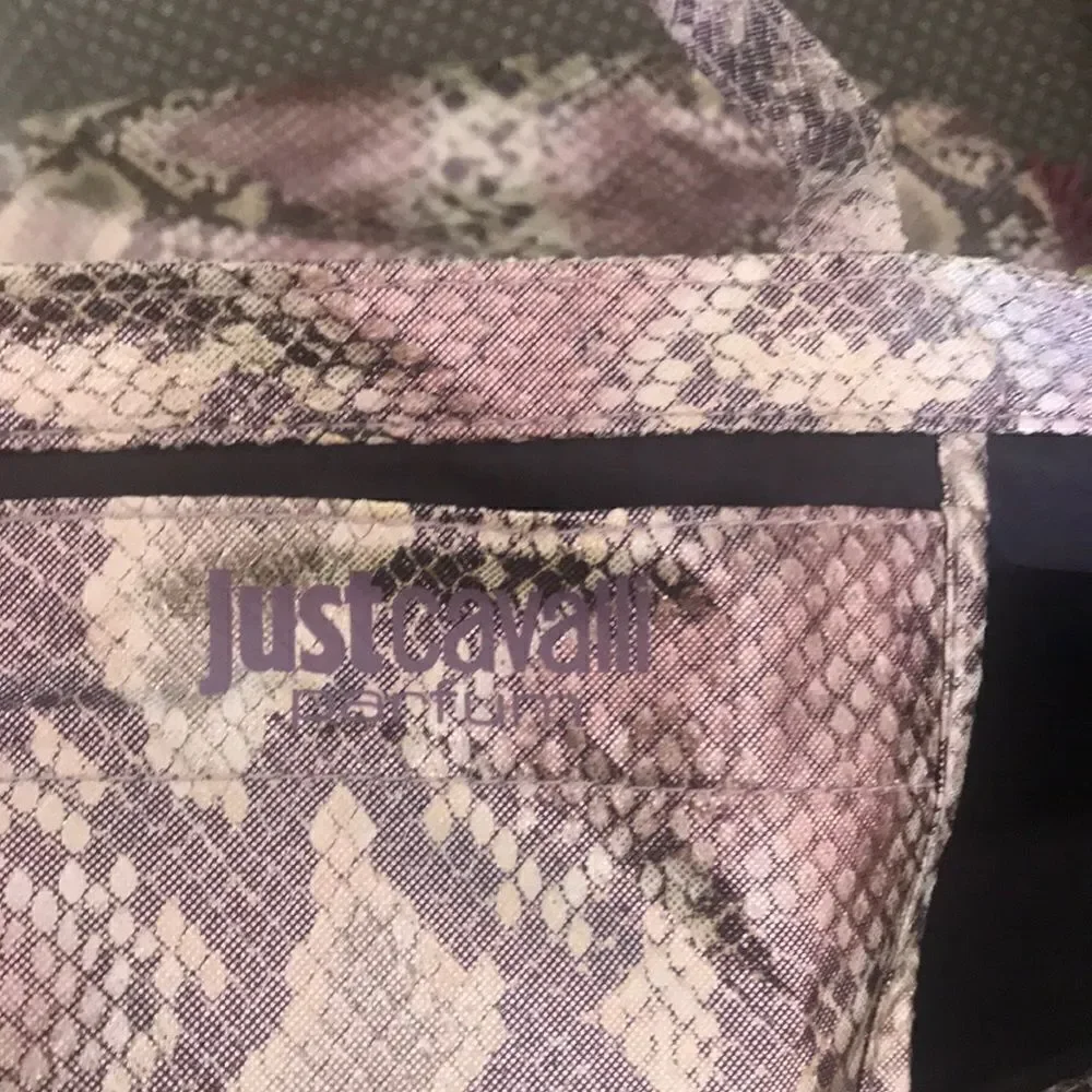 Just Cavalli tote bag  in shimmer snake print